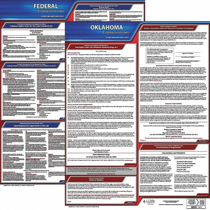 Labor Law Poster English OK Plastic
