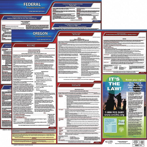 Labor Law Poster Kit OR English 19 in W