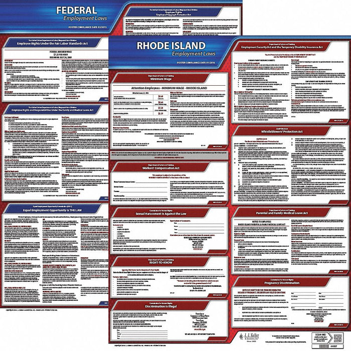 LaborLaw Poster Fed/STA RI ENG 20inH 3yr
