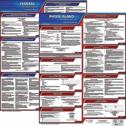 Labor Law Poster Kit RI English 19 in W