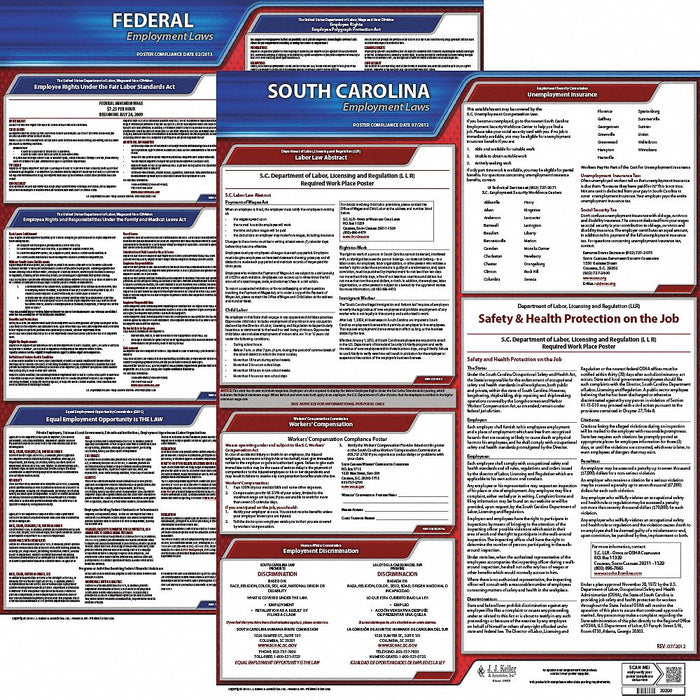 LaborLaw Poster Fed/STA SC ENG 20inH 3yr