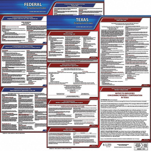 Labor Law Poster English TX Plastic