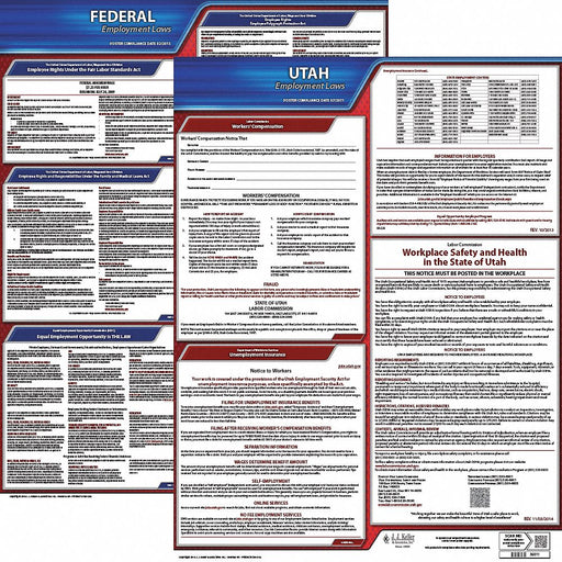Labor Law Poster Kit UT English 19 in W