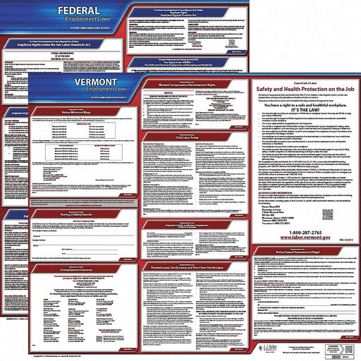 Labor Law Poster Kit VT English 27 in W