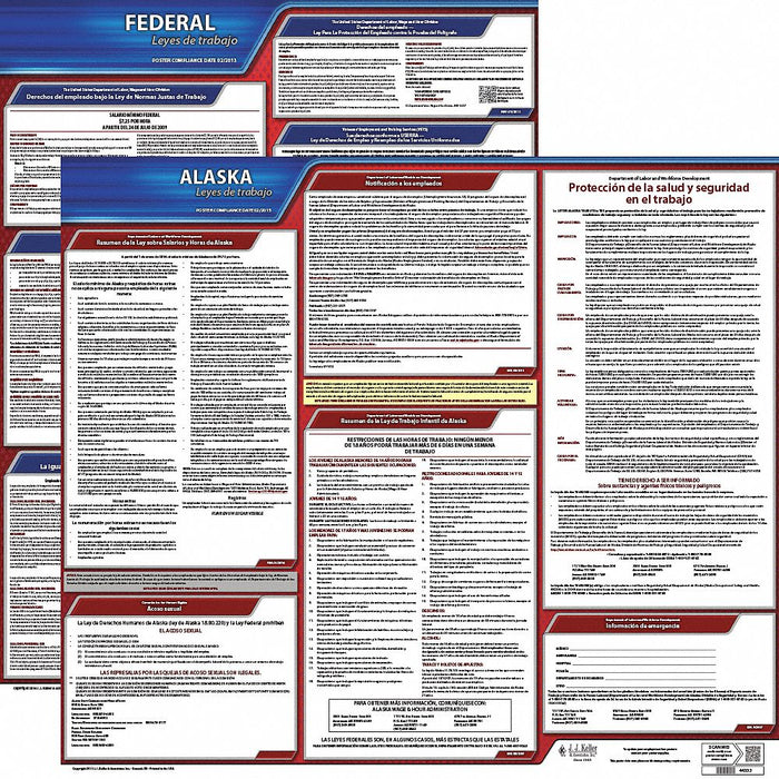 Labor Law Poster Fed/STA AK SP 20inH 3yr