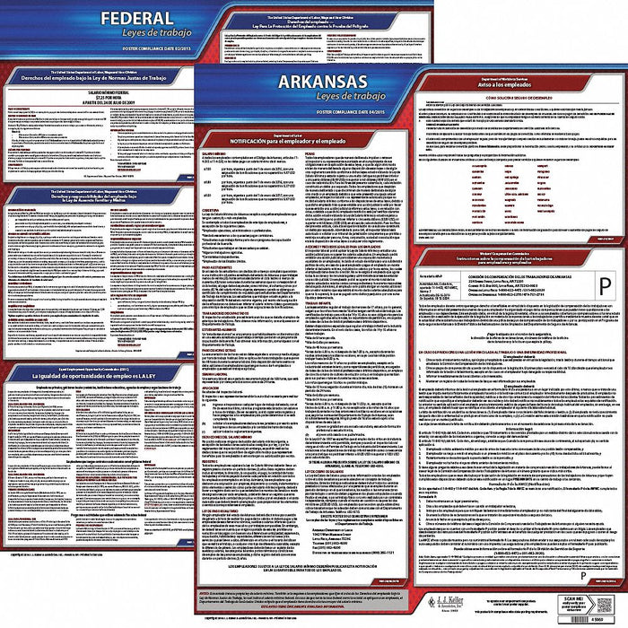 Labor Law Poster Kit AR Spanish 19 in W