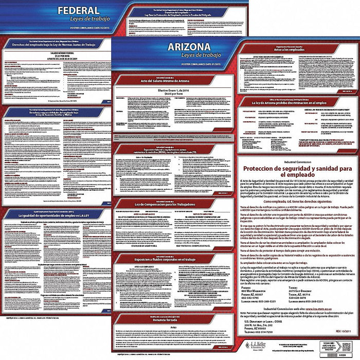 Labor Law Poster Spanish AZ Plastic