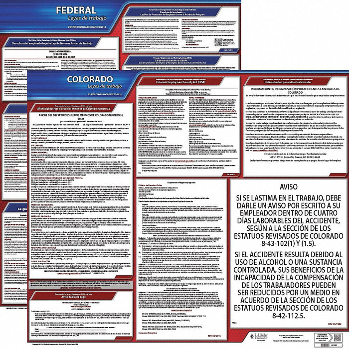Labor Law Poster Fed/STA CO SP 20inH 1yr