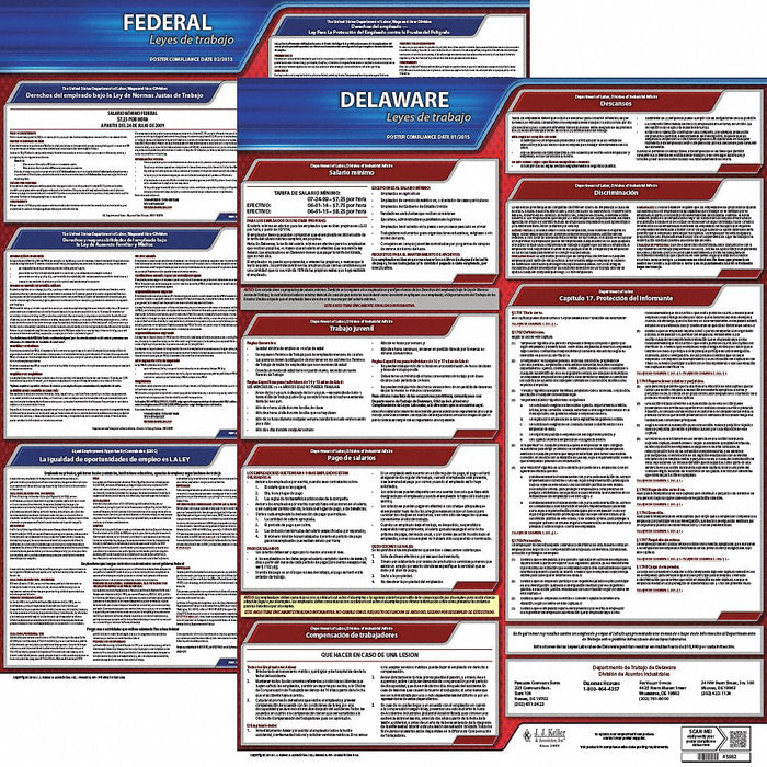 Labor Law Poster Kit DE Spanish 19 in W