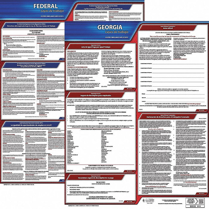 Labor Law Poster Spanish GA Plastic