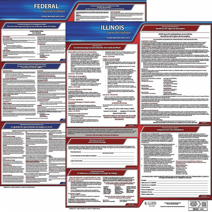 Labor Law Poster Spanish IL Plastic