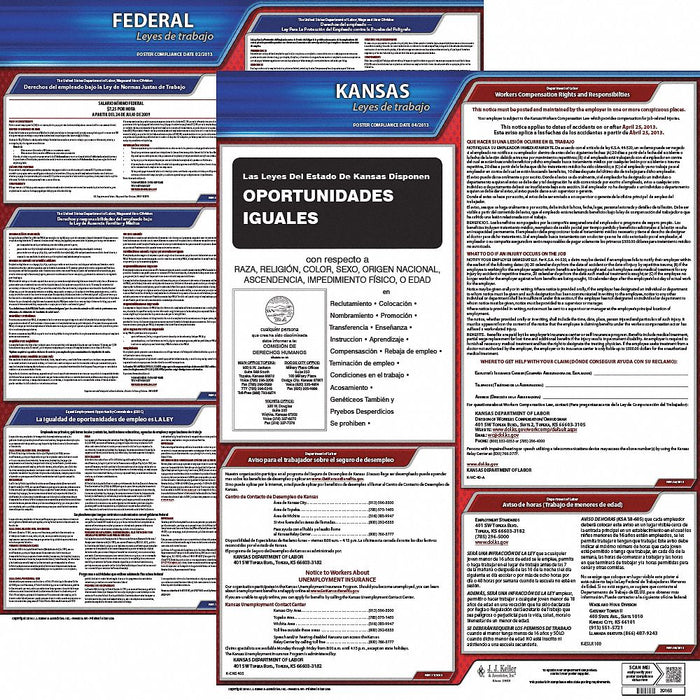 Labor Law Poster Fed/STA KS SP 20inH 3yr