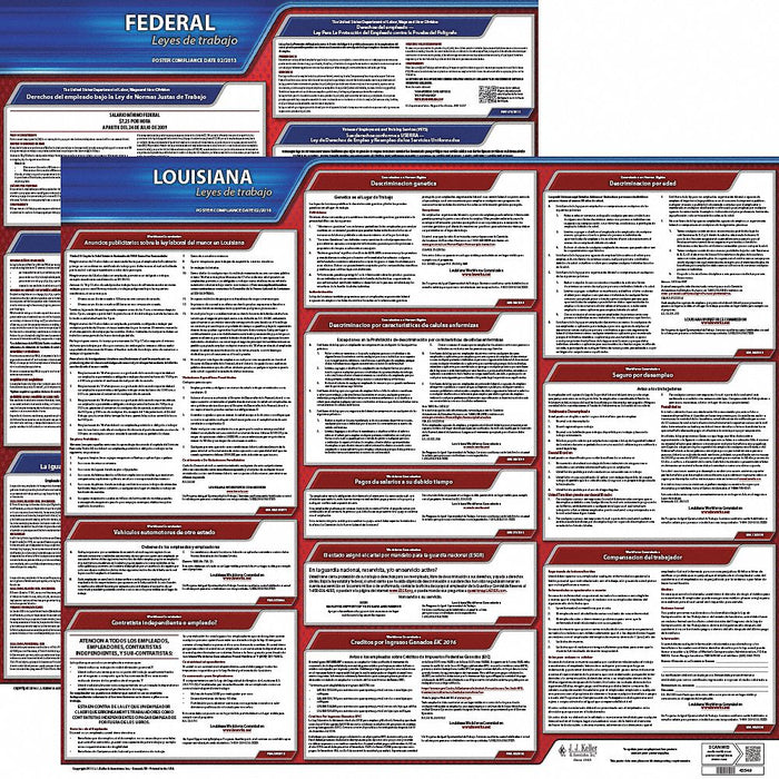 Labor Law Poster Fed/STA LA SP 20inH 3yr