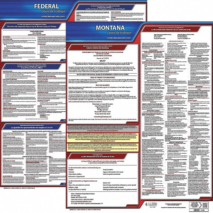 Labor Law Poster Fed/STA MT SP 20inH 1yr