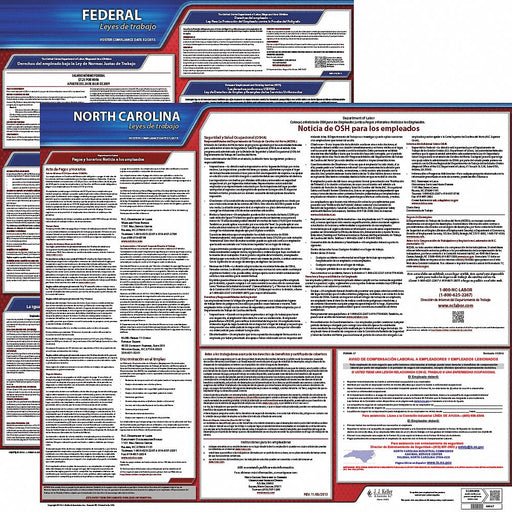 Labor Law Poster Fed/STA NC SP 20inH 3yr