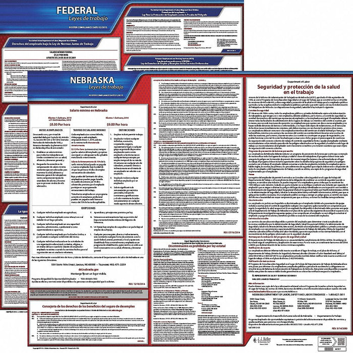 Labor Law Poster Kit NE Spanish 27 in W