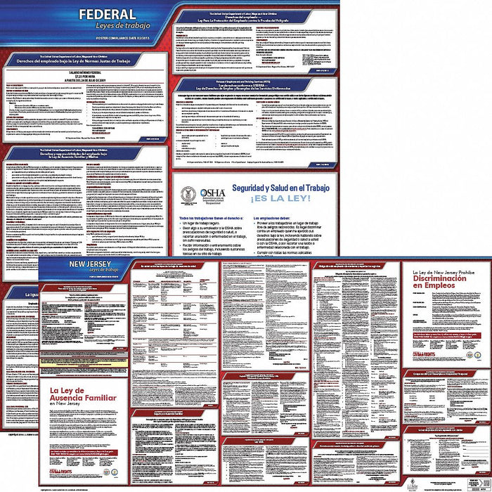 Labor Law Poster Fed/STA NJ SP 20inH 3yr