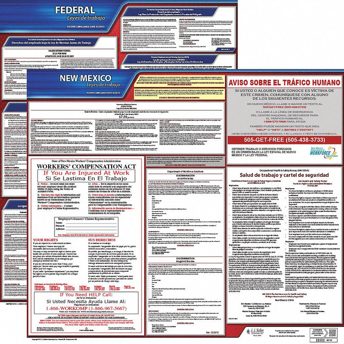 Labor Law Poster Spanish NM Plastic