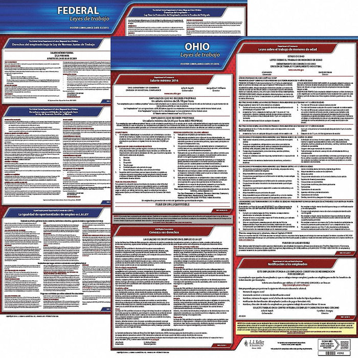 Labor Law Poster Spanish OH Plastic