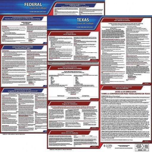 Labor Law Poster Fed/STA TX SP 20inH 3yr
