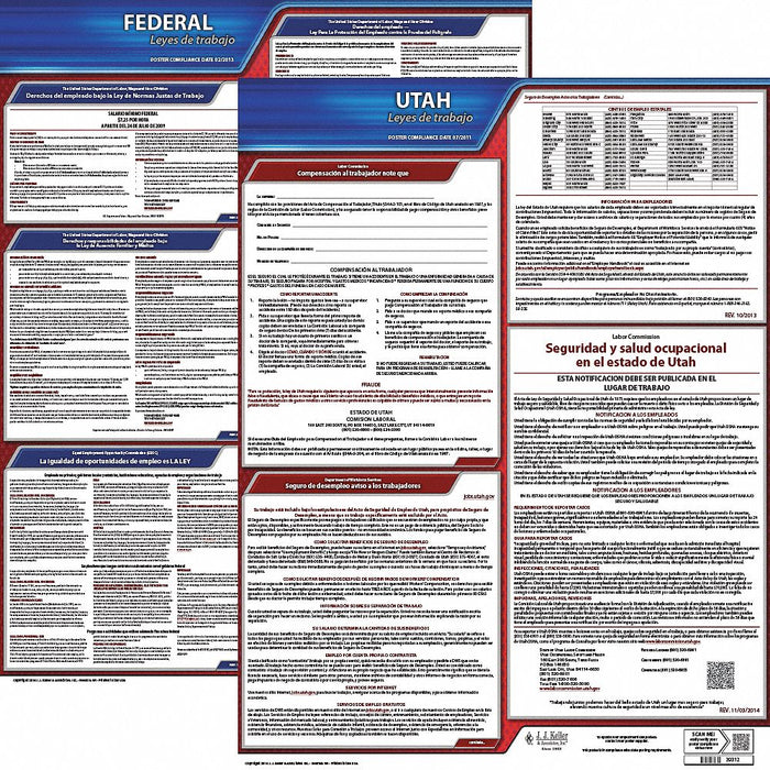 Labor Law Poster Fed/STA UT SP 20inH 3yr