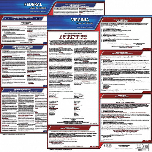 Labor Law Poster Spanish VA Plastic