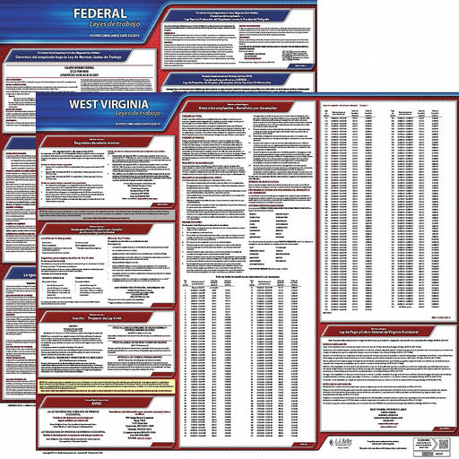 Labor Law Poster Fed/STA WV SP 20inH 3yr