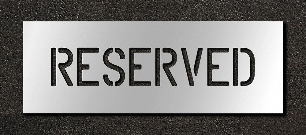 Pavement Stencil Reserved 4 in