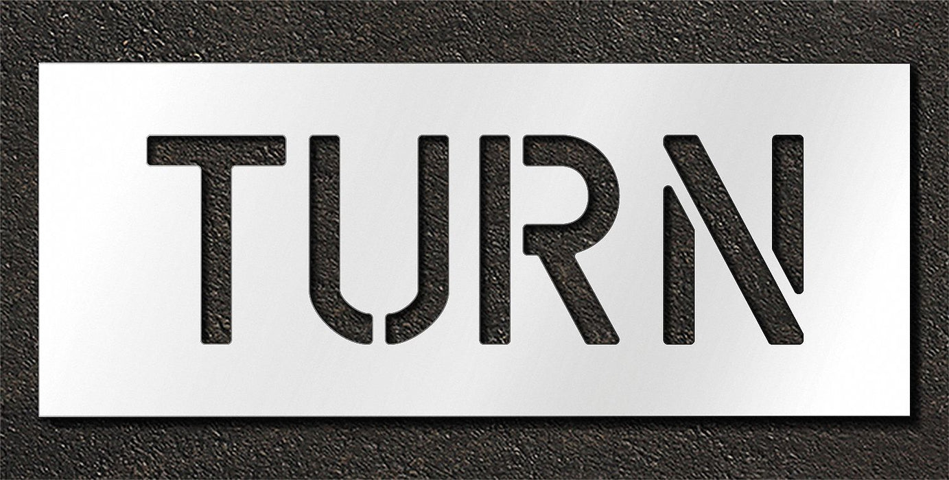 Pavement Stencil Turn 6 in