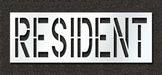 Pavement Stencil Resident 24 in