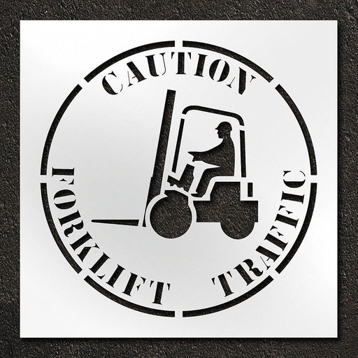 Stencil Caution Forklift Traffic 42 in