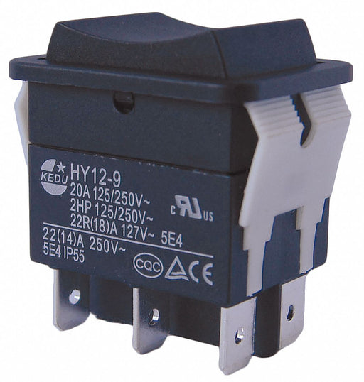 RockerSwitch NoLens/Lamp Black On/Off/On