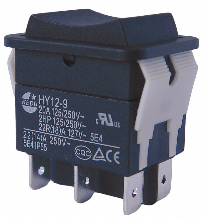 RockerSwitch NoLens/Lamp Black On/On