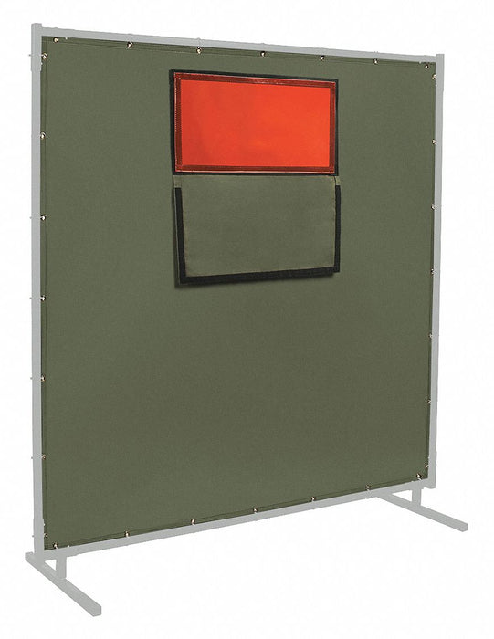 Welding Curtain with Window 6 ft H 8ft W