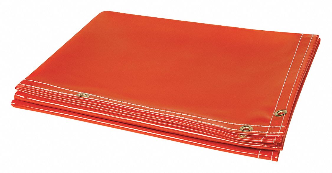 Welding Curtain 6 ft H 6 ft W Orange