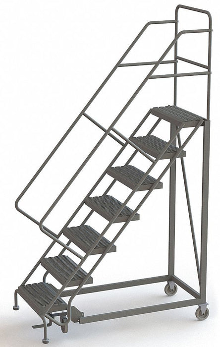 Rolling Ladder 7 Steps Serrated Tread