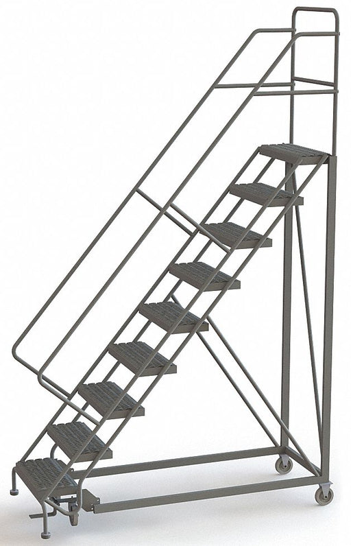 Rolling Ladder 9 Steps Serrated Tread