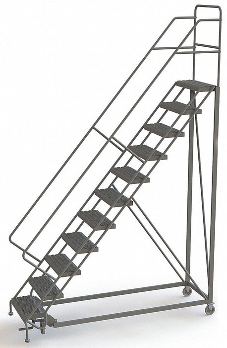 Rolling Ladder 11 Steps Serrated Tread