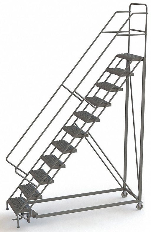 Rolling Ladder 11 Steps Serrated Tread