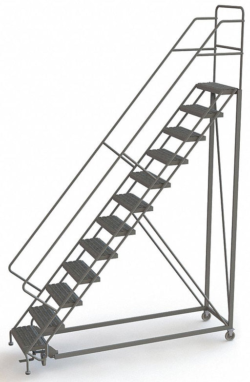 Rolling Ladder 12 Steps Serrated Tread