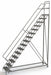 Rolling Ladder 15 Steps Serrated Tread