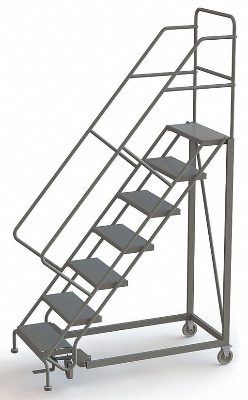 Rolling Ladder 7 Steps Perforated Tread