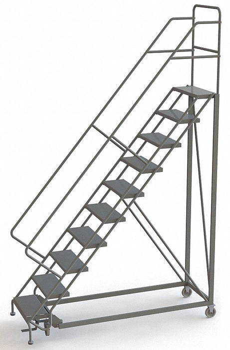 Rolling Ladder 10 Steps Perforated Tread