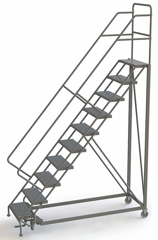 Rolling Ladder 10 Steps Perforated Tread