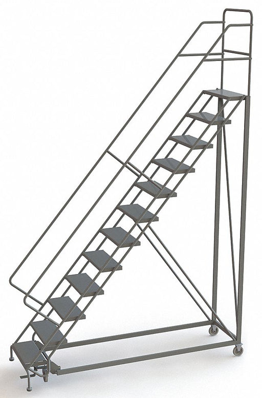 Rolling Ladder 12 Steps Perforated Tread