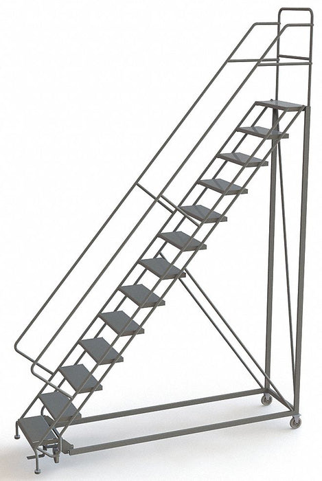 Rolling Ladder 13 Steps Perforated Tread