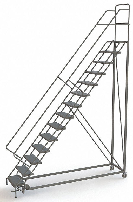 Rolling Ladder 14 Steps Perforated Tread