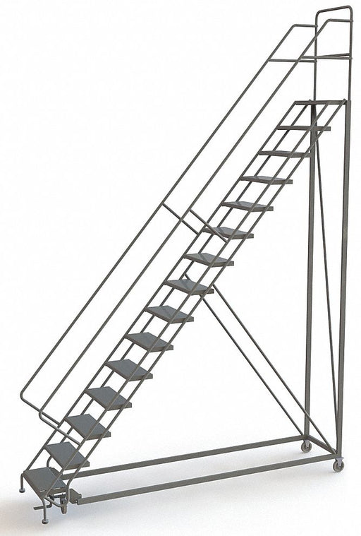 Rolling Ladder 15 Steps Perforated Tread