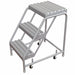 Rolling Ladder 3 Steps Serrated Tread