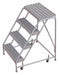 Rolling Ladder 4 Steps Serrated Tread